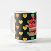 Vermisse dich, farbenfrohes Herzdesign Kaffeetasse (Vorderseite Links)