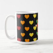 Vermisse dich, farbenfrohes Herzdesign Kaffeetasse (Links)