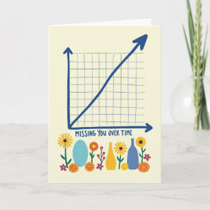 Vermisse-Dich-Grafik-Blumenkarte Karte