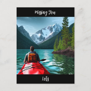 Vermisse Dich   In Kontakt bleiben Paddel-Thema Postkarte