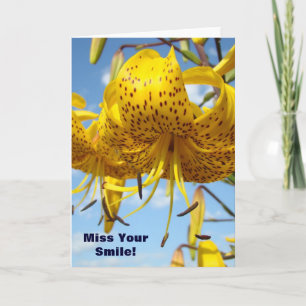 Vermisse Dich Karten Lily Blumen Blauer Himmel Ver