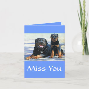 Vermisse Dich Rottweiler-Mama und Welpe-Hund Grußk Karte