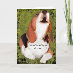 Vermisse Dich! Süßer Beagle-Heulton gefaltet Karte