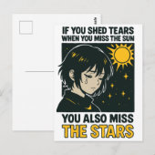 Vermisse die Sterne Postkarte (Vorne/Hinten)