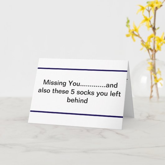 Vermisst - 5 Socken Karte (Gelbe Blume)