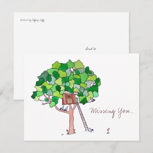 Vermisst, Baumhaus Postkarte (Vorne/Hinten)