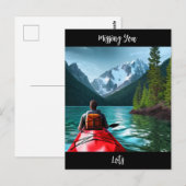 Vermisst | Behalt in Touch Kayaking Themed Postkarte (Vorne/Hinten)