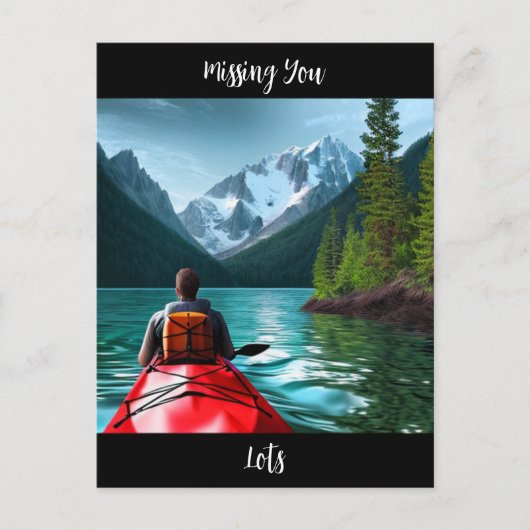 Vermisst | Behalt in Touch Kayaking Themed Postkarte (Vorderseite)