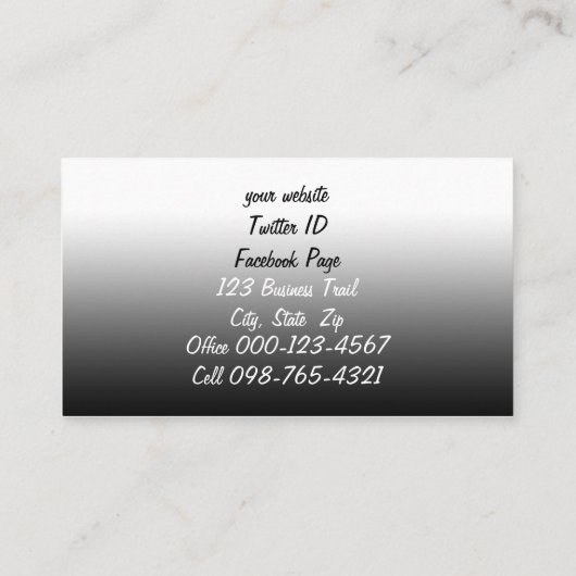 Vermisst Black Puzzle Piece Blue Ombre Visitenkarte (Rückseite)