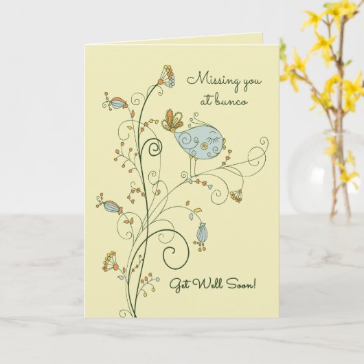 Vermisst Bunco-Erhalten Sie an gut bald Karte (Gelbe Blume)