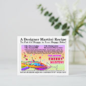 Vermisst Cherry Martini Rezept Postkarte (Stehend Vorderseite)