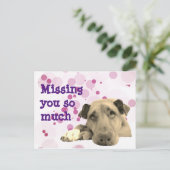 Vermisst, dass du trauriger Hund bist Postkarte (Stehend Vorderseite)