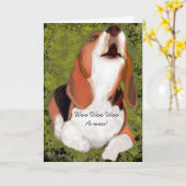 Vermisst! Der Howl des niedlichen Beagle geklappt Karte (Gelbe Blume)