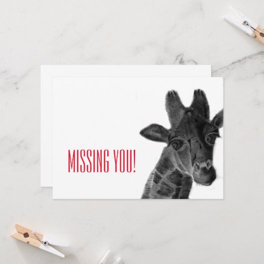 "Vermisst du" mit traurigem Bleistift gezeichnet G Karte (Vorderseite/Rückseite Beispiel)