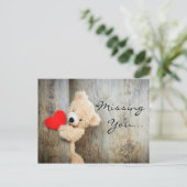 Vermisst, du Teddybär Postkarte (Stehend Vorderseite)
