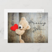 Vermisst, du Teddybär Postkarte (Vorne/Hinten)
