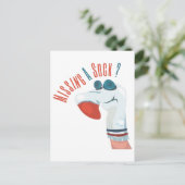 Vermisst eine Socke? Postkarte (Stehend Vorderseite)