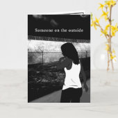 Vermisst, Gefängnisgrußkarte. Karte (Gelbe Blume)