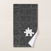 Vermisst Jigsaw Puzzle Piece schwarz Badhandtuch Set (Handtuch)
