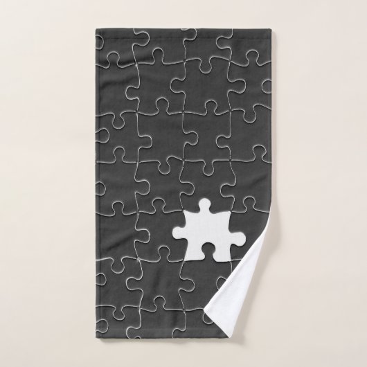 Vermisst Jigsaw Puzzle Piece schwarz Badhandtuch Set (Handtuch)