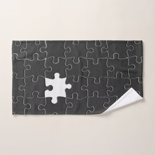 Vermisst Jigsaw Puzzle Piece schwarz Badhandtuch Set (Handtuch)
