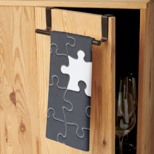 Vermisst Jigsaw Puzzle Piece schwarz Küchentuch