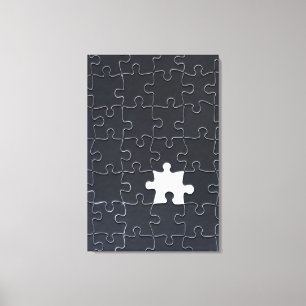 Vermisst Jigsaw Puzzle Piece schwarz Leinwanddruck