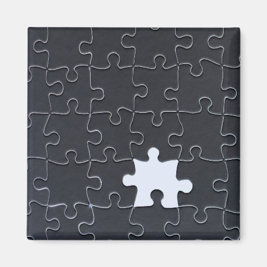 Vermisst Jigsaw Puzzle Piece schwarz Magnet (Vorne)