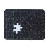 Vermisst Jigsaw Puzzle Piece schwarz Magnet (Horizontal)