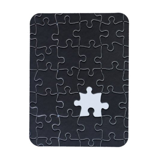 Vermisst Jigsaw Puzzle Piece schwarz Magnet (Vertikal)