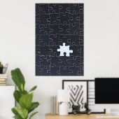 Vermisst Jigsaw Puzzle Piece schwarz Poster (Heimbüro)