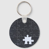 Vermisst Jigsaw Puzzle Piece schwarz Schlüsselanhänger (Vorderseite)