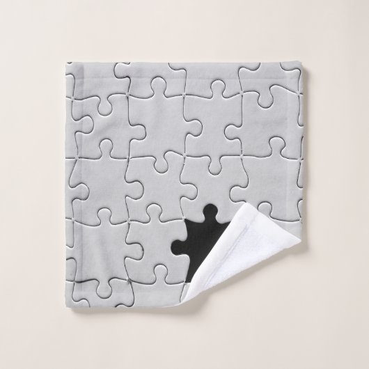 Vermisst Jigsaw Puzzle Piece White Badhandtuch Set (Waschlappen)