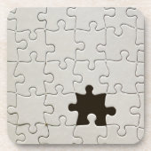 Vermisst Jigsaw Puzzle Piece White Getränkeuntersetzer (Vorderseite)