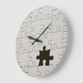 Vermisst Jigsaw Puzzle Piece White Große Wanduhr (Winkel)