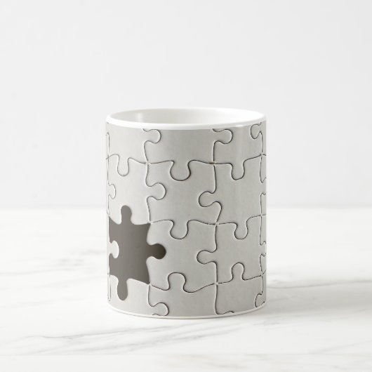 Vermisst Jigsaw Puzzle Piece White Kaffeetasse (Mittel)