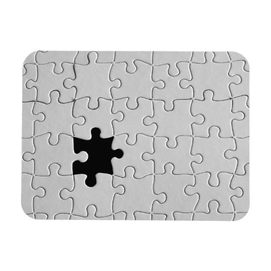 Vermisst Jigsaw Puzzle Piece White Magnet (Horizontal)