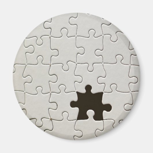 Vermisst Jigsaw Puzzle Piece White Magnet (Vorne)