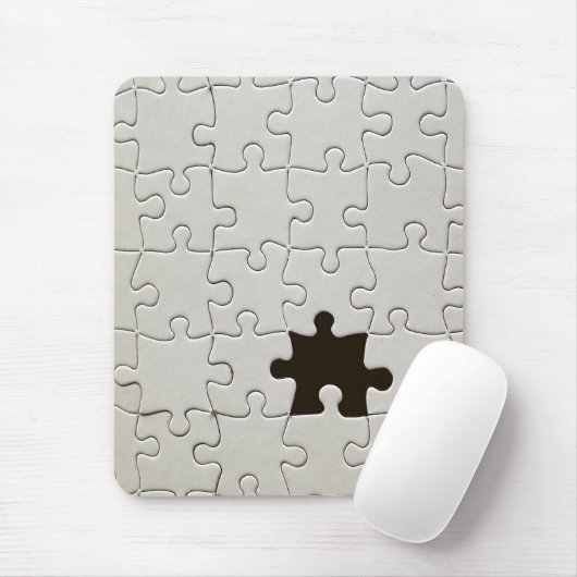 Vermisst Jigsaw Puzzle Piece White Mousepad (Mit Mouse)