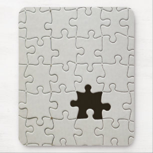 Vermisst Jigsaw Puzzle Piece White Mousepad