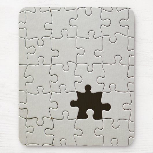 Vermisst Jigsaw Puzzle Piece White Mousepad (Vorne)