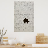 Vermisst Jigsaw Puzzle Piece White Poster (Küche)