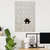 Vermisst Jigsaw Puzzle Piece White Poster (Heimbüro)