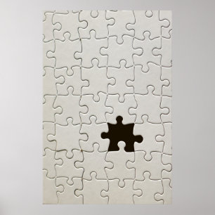 Vermisst Jigsaw Puzzle Piece White Poster