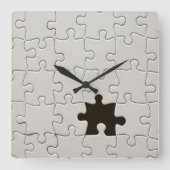 Vermisst Jigsaw Puzzle Piece White Quadratische Wanduhr (Vorderseite)