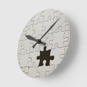 Vermisst Jigsaw Puzzle Piece White Runde Wanduhr (Winkel)