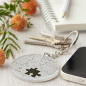 Vermisst Jigsaw Puzzle Piece White Schlüsselanhänger (Vorderseite rechts)