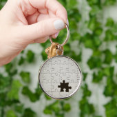 Vermisst Jigsaw Puzzle Piece White Schlüsselanhänger (Hand)