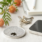 Vermisst Jigsaw Puzzle Piece White Schlüsselanhänger (Seite)