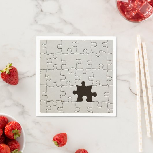 Vermisst Jigsaw Puzzle Piece White Serviette (Beispiel)